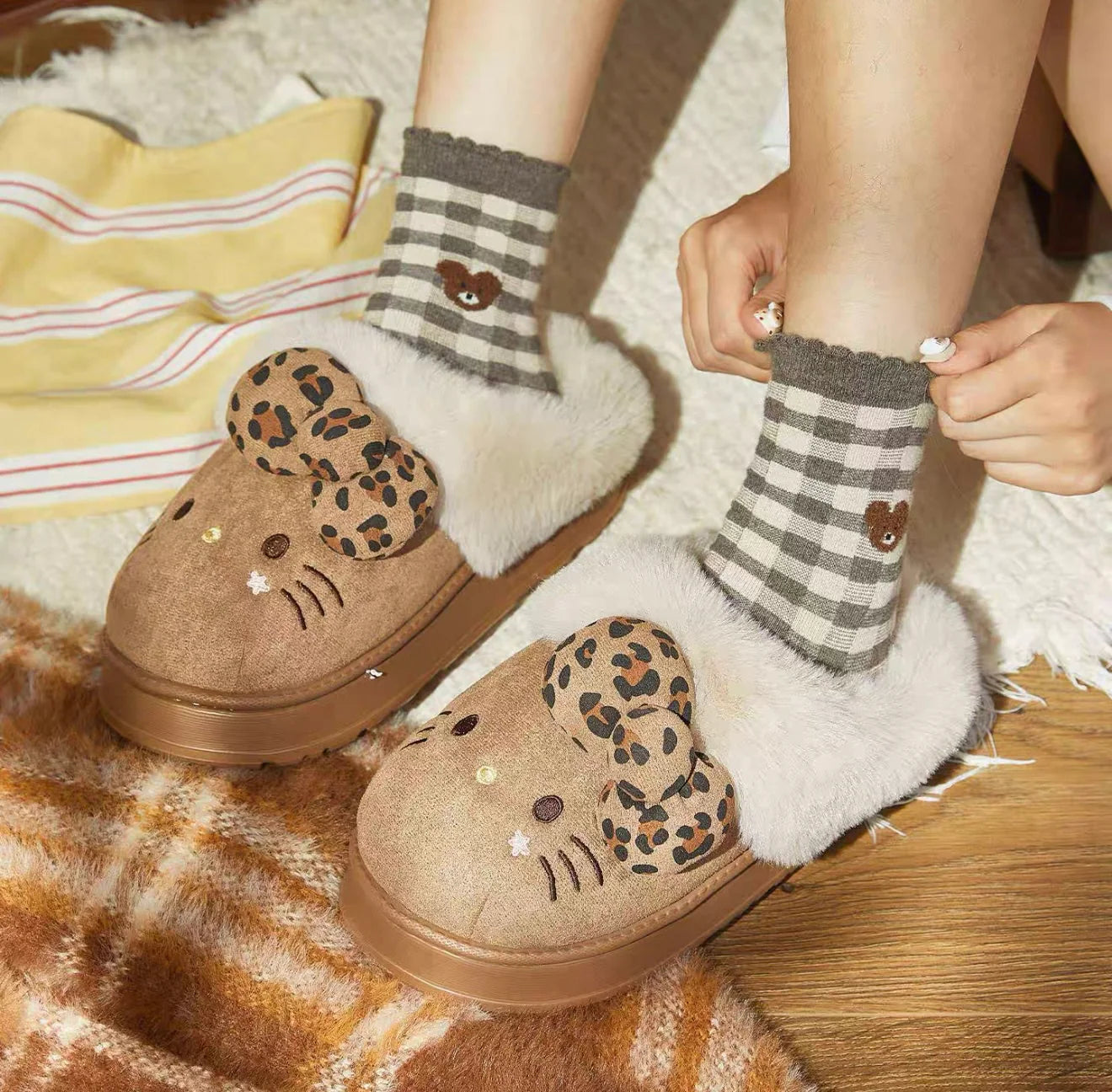 Hello Kitty Plush Slippers